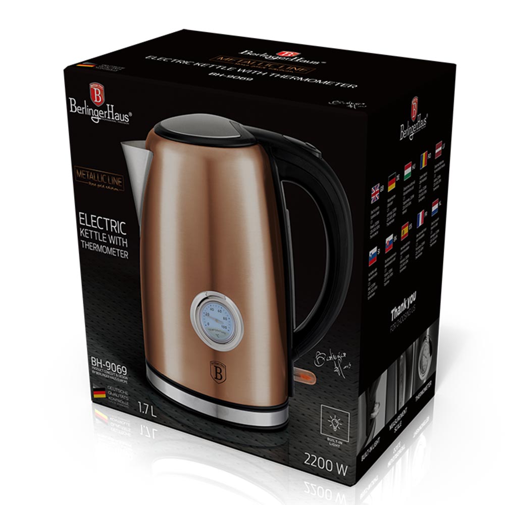 Berlinger Haus Ηλεκτρικός Βραστήρας 2200W 1.7lt Rose Gold BH-9069 - Image 3