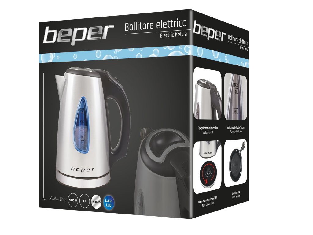Beper BB.002 Ηλεκτρικός ανοξείδωτος βραστήρας νερού 1L 1630W - Image 5