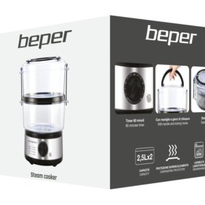 Beper BC.261 Ατμομάγειρας με 2 δοχεία 500W - 5lit - Image 3
