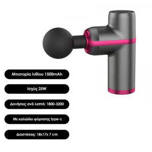 Cenocco Μίνι πιστόλι μασάζ για τα Πόδια, το Σώμα & τα Χέρια με Δόνηση CC-9114-BLK - Image 3
