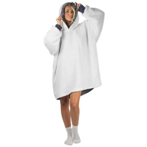 HomeVero Comfort Blanket Βελούδινη Oversized Μπλούζα – Κουβέρτα HV-CB-G Γκρι - Image 5