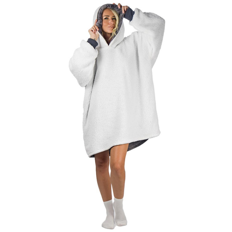 HomeVero Comfort Blanket Βελούδινη Oversized Μπλούζα – Κουβέρτα HV-CB-G Γκρι - Image 5