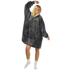 Alternative view of HomeVero Comfort Blanket Βελούδινη Oversized Μπλούζα – Κουβέρτα HV-CB-G Γκρι