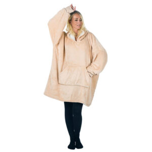 HomeVero Comfort Blanket Βελούδινη Oversized Μπλούζα – Κουβέρτα HV-CB-B Μπέζ - Image 3