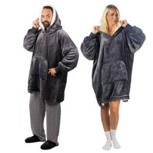 HomeVero Comfort Blanket Βελούδινη Oversized Μπλούζα – Κουβέρτα HV-CB-G Γκρι
