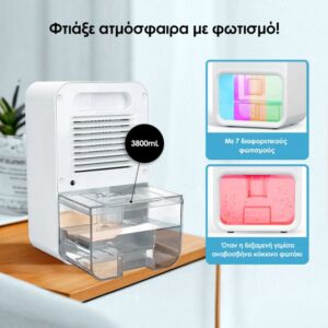 HomeVero Αφυγραντήρας με φωτισμό και δοχείο νερού 3800ml HV-DH3800 - Image 3