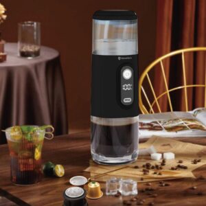 Φορητή Μηχανή Espresso σε μαύρο χρώμα - Portable Espresso Maker HomeVero HV-PEM5B - Image 2