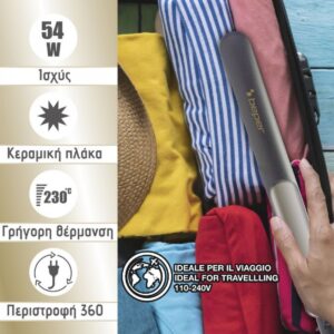 Πρέσσα - Ισιωτική μαλλιών με κεραμικές πλάκες 54W Beper P301PIS200 - Image 2