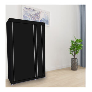 Φορητή υφασμάτινη ντουλάπα Herzberg HG-8010-BLK Μαύρη - Image 4