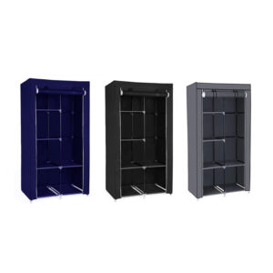 Φορητή υφασμάτινη ντουλάπα Herzberg HG-8010-BLK Μαύρη - Image 5