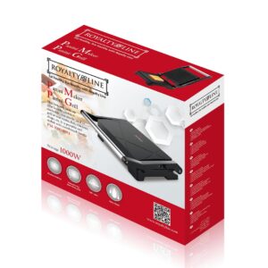 Royalty Line Grill-Τοστιέρα RL-PM1000-BLK με άνοιγμα πλακών 180° Μαύρη - Image 5