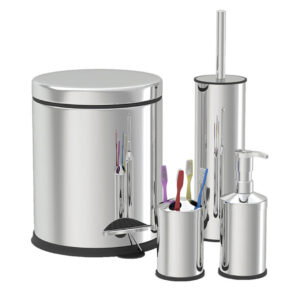 Zilan Σετ αξεσουάρ μπάνιου 4 τμχ inox  ZLN4605
